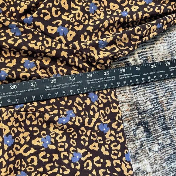 LOGO Lori Goldstein Maxi Dress Womens Sz 2X Plus Brown Leopard Button Oversized - Picture 10 of 13